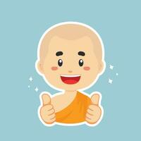 Happy Budha Character Sticker vector