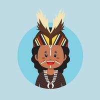 avatar de un Papuasia indonesio personaje vector