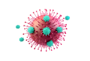 ai généré virtuel réalité simulation de une virus pour science png