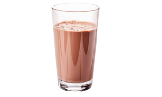 AI Generated Chocolate milk drink in glass, transparent background png