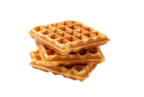 ai gerado waffle pastelaria com querida e bagas png