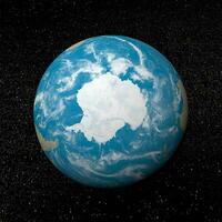 Antarctica on earth - 3D render photo