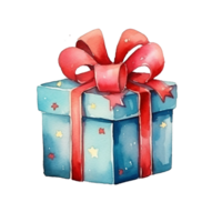 AI Generated Watercolor picture of gift boxes for Christmas and New Year festivals. png