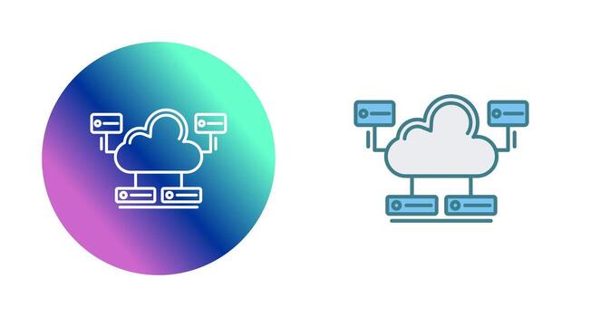 icono de vector de base de datos en la nube