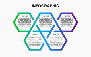 5 step infographic elements with colorful for presentations, posters and banners. vector