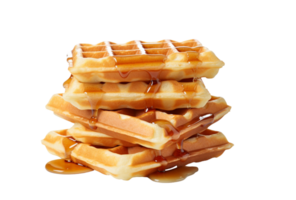 ai gerado waffle pastelaria com querida e bagas png