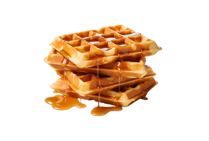 AI Generated Waffle pastry with honey and berries png