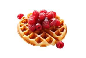 AI Generated Waffle pastry with honey and berries png