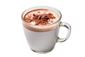 AI Generated  Hot chocolate drink in a mug, png