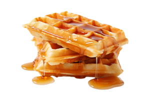 AI Generated Waffle pastry with honey and berries png