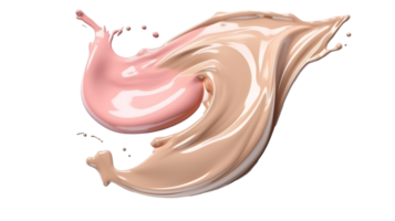 Close-Up of Liquid Foundation Splash in Fresh Soft Pastel Colors png transparent background