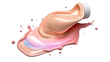 Close-Up of Liquid Foundation Splash in Fresh Soft Pastel Colors png transparent background