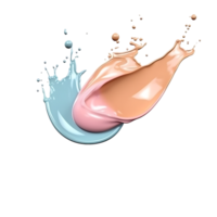 Close-Up of Liquid Foundation Splash in Fresh Soft Pastel Colors png transparent background