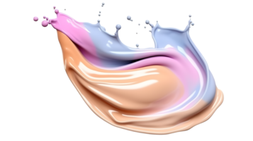 Close-Up of Liquid Foundation Splash in Fresh Soft Pastel Colors png transparent background