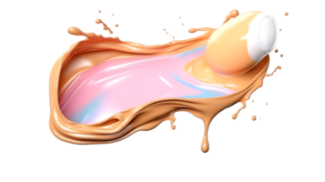 Close-Up of Liquid Foundation Splash in Fresh Soft Pastel Colors png transparent background