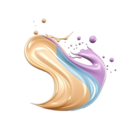 Close-Up of Liquid Foundation Splash in Fresh Soft Pastel Colors png transparent background