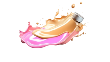 Close-Up of Liquid Foundation Splash in Fresh Soft Pastel Colors png transparent background