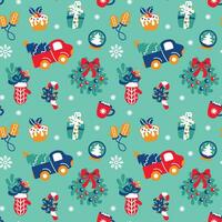 Christmas tradition attributions, seamless pattern. Vector. vector