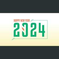 contento nuevo año 2024 celebracion bandera vector