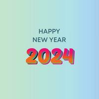 2024 nuevo año 3d texto celebracion bandera vector