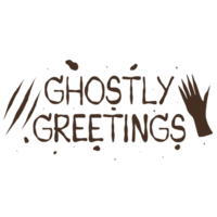 Ghostly Greetings Halloween Lettering Quote png