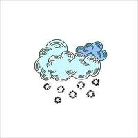 it s snowing from the clouds. winter. snowy weather. bad weather vector