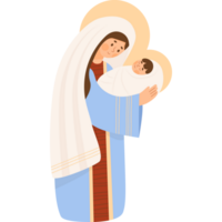 Virgin Mary with Jesus Christ. Birth of Savior png