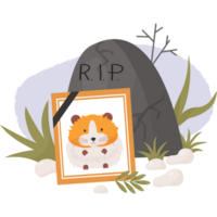 portrait de mort hamster. la tombe png