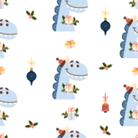 Christmas Seamless pattern. Funny dragon png