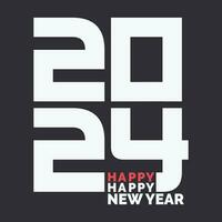 Big Set of Happy New Year 2024 logo text designs. 2024 number design templates. Collection of Happy New Year 2024 symbols. Vector illustration with black labels isolated on white background.