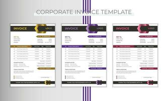 Attractive invoice design template for your professional business vector