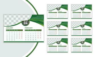 Abstract calendar design 2024 vector