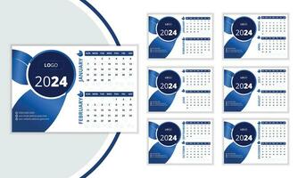 Abstract calendar design 2024 in vector