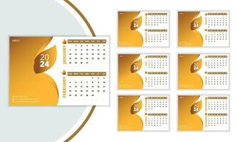 Abstract and modern calendar design template vector