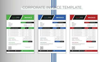 Corporate invoice design template in vector