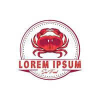 Seafood logo design restaurant fresh crab and shrimp logo vector