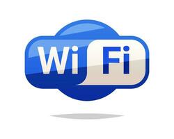 Blue wifi vector icon.