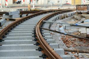 Unfinished tramway railway photo