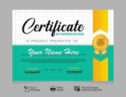 Certificate of Appreciation Design Template vector