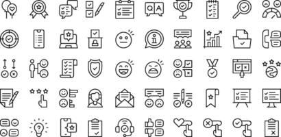 Feedback and survey line icons. Editable stroke. For website marketing design, logo, app, template, ui, etc. Vector illustration.