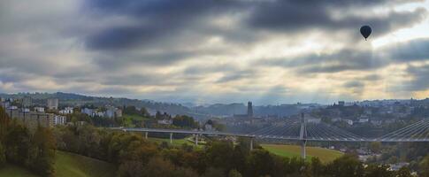 Aerial view of Fribourg, Switzerland photo