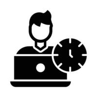 Overtime Vector Glyph Icon For Personal And Commercial Use.