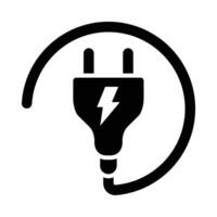 Power Plug Vector Glyph Icon For Personal And Commercial Use.