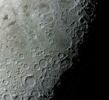 Crater on the Moon. Moon craters close-up. High resolution image photo