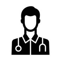 Physician Vector Glyph Icon For Personal And Commercial Use.