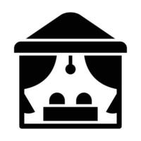 Beach Cabana Vector Glyph Icon For Personal And Commercial Use.