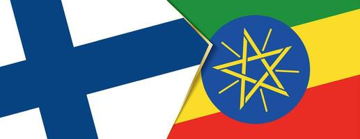 Finland and Ethiopia flags, two vector flags.