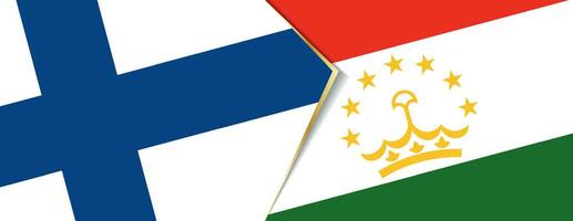 Finlandia y Tayikistán banderas, dos vector banderas