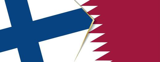 Finland and Qatar flags, two vector flags.