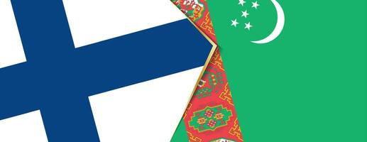 Finland and Turkmenistan flags, two vector flags.